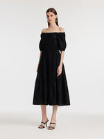 Tencel Ruffle Tiered Women Maxi Dress GOELIA