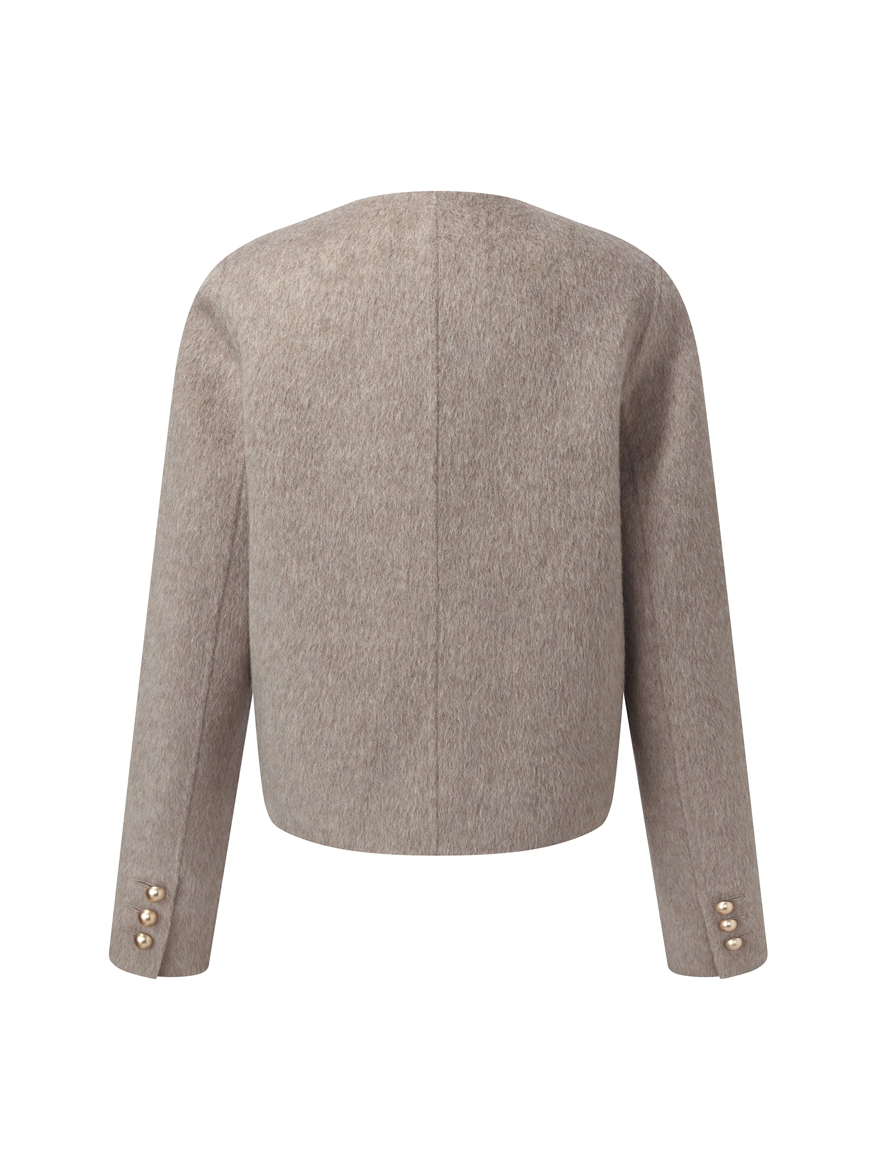 [Preview] Alpaca Wool Blend Round Neck Women Jacket GOELIA