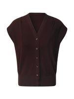 Lyocell Blend V-Neck Women Cardigan With Ribbon GOELIA