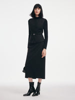 [Preview] Rhinestone Vest & Knit Top & Skirt Three-Piece Set With Belt GOELIA