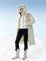 Thermal Tech Back Hooded Unisex Long Goose Down Coat GOELIA