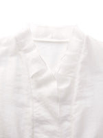 Tencel Blend Ruffle Neck Women Shirt With Knit Camisole GOELIA