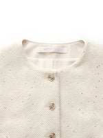Tweed Sequins Short Sleeve Jacket And Mesh Skirt Two-Piece Set GOELIA