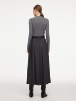 A-Line Pleated Women Culottes With Belt GOELIA