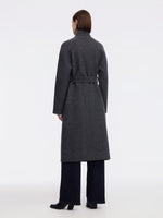 Cashmere Wool Blend Double-Faced Women Self-Tie Belt Overcoat GOELIA