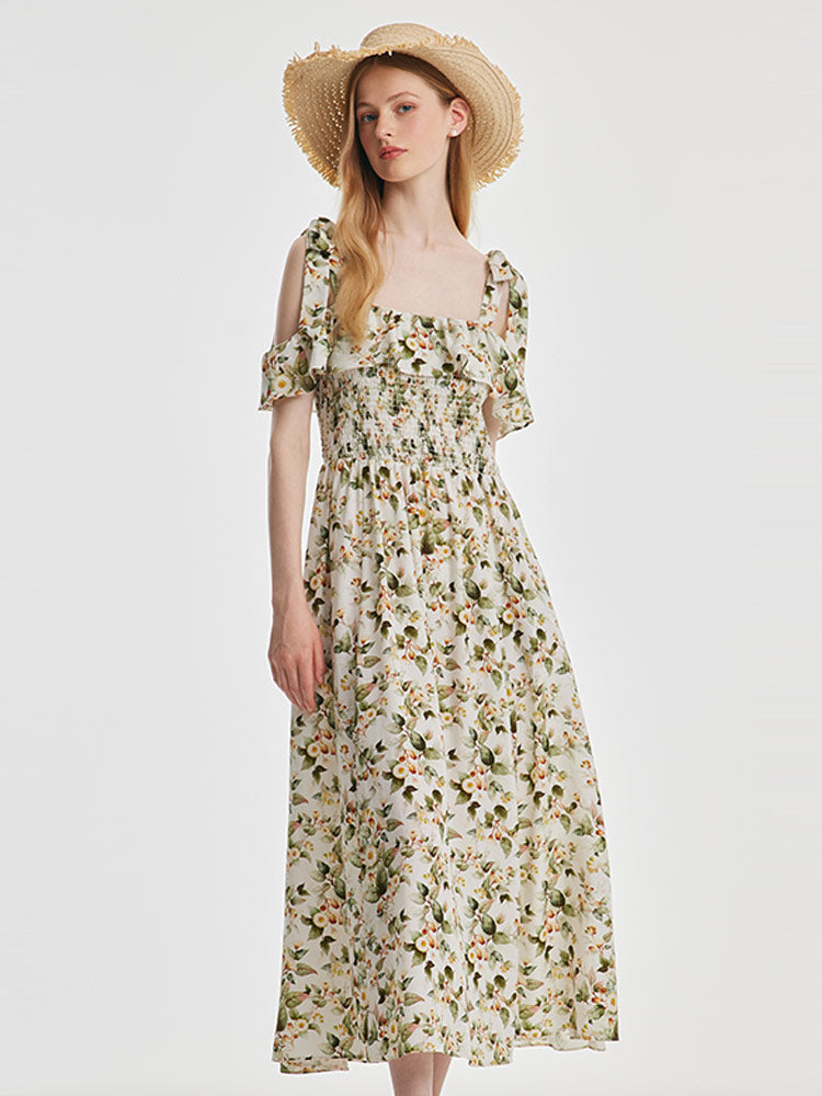 Floral Tie-Strap Dress GOELIA