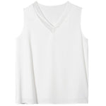 White Acetate V-Neck Tank Top GOELIA
