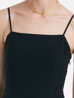 Back Twisted Spaghetti Strap Dress With Detachable Bra Pads GOELIA