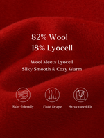 Tencel Wool Blend Double-Faced Women Coat With Detachable Collar GOELIA