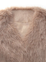 Eco-friendly Fur V-Neck Women Coat GOELIA