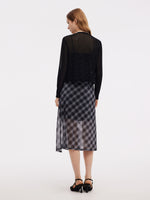 Plaid Adjustable Straps Slip Midi Dress And Cardigan Two-Piece Set GOELIA