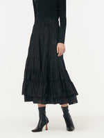 Tencel Women Tiered Maxi Skirt GOELIA