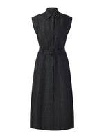 18MM Gambiered Canton Gauze Women Midi Dress With Belt GOELIA