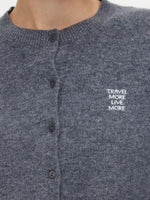 100% Wool Letter Embroidered Women Cardigan GOELIA