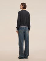 100% Machine Washable Wool Faux-Layered Women Cardigan GOELIA