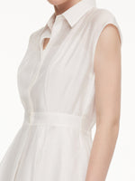 Tencel Acetate Blend Women Midi Shirt Dress GOELIA