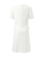 Triacetate Square Neck Double-Breasted Women Mini Dress GOELIA