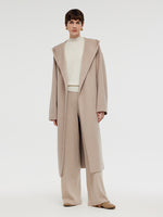 Wool Cashmere Unisex Hooded Wrap Coat GOELIA