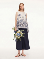 12MM Mulberry Silk Floral Print Women Cape Blouse GOELIA