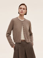 100% Cashmere Faux Two-Piece Women Cardigan GOELIA