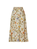 Tencel Blend Floral Print Women A-Line Skirt With Scrunchie GOELIA