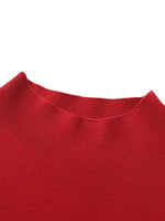 Mock Neck Long Sweater And Wool Pleated Skirt Two-Piece Set GOELIA