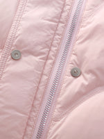 [Preview] Goose Down Cropped Jacket With Detachable Knit Hood GOELIA