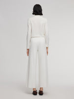 Tencel Wool Blend Straight Wide Leg Women Pants GOELIA