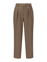 100% Worsted Merino Wool Women Tapered Pants GOELIA