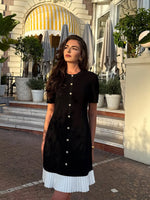 Tencel Blend Color Block Women Knit Mini Dress GOELIA