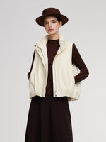 Eco-friendly Leather Goose Down Vest GOELIA