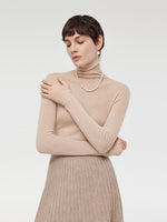 Wool Turtleneck Women Knit Top GOELIA
