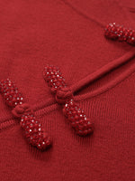 Tencel Wool Cheongsam Button Gathered Waist Women Qipao Dress GOELIA