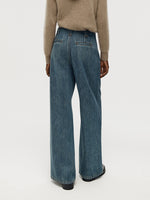 Wide Leg Women Fleece Lined Jeans GOELIA