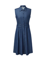 Denim A-Line Sleeveless Women Mini Dress GOELIA