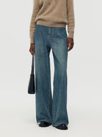 Wide Leg Women Fleece Lined Jeans GOELIA