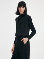 Ribbed Mock Neck Knit Top & Tank & Pants Three-Piece Set GOELIA