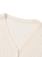 Tencel Wool Blend V-Neck Women Cardigan GOELIA