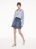 100% Cotton Denim Adjustable Waist Women Skirt GOELIA
