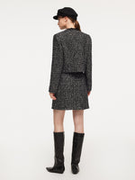 Wool Blend Tweed Cropped Jacket And Skirt Two-Piece Set GOELIA