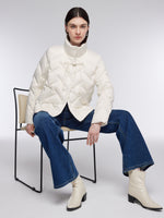 [Preview] Mandarin Collar Women Cropped Goose Down Jacket GOELIA