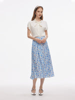 19MM Mulberry Silk Floral Print Skirt GOELIA