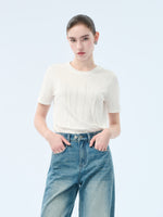 [Preview] 100% Cotton Round Neck Women T-Shirt GOELIA