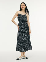 Floral Print Strap Side Slit Maxi Dress And Cardigan Two-Piece Set GOELIA