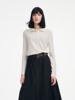 [Preview] Cashmere Wool Blend Convertible High Neck Women Sweater GOELIA