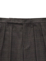 Brown Plaid Straight Leg Women Pants GOELIA