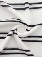 Lyocell Mulberry Silk Blend Stripe Women Knit Top GOELIA