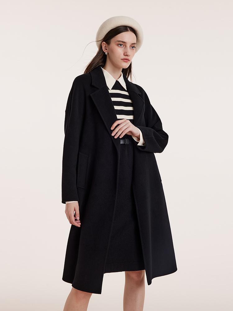 Pure Double-Faced Wool Notched Lapel Coat GOELIA