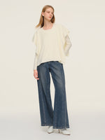 Tencel Wool Blend Women Knit Top With Pullover Cape GOELIA
