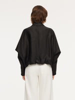 18MM Gambiered Canton Gauze Balloon Hem Women Jacket GOELIA